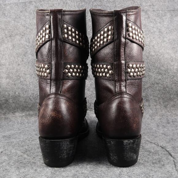Old Gringo Boots Womens 6 Moto Western Queentia Short Leather Stud Biker Pull On - Picture 6 of 16